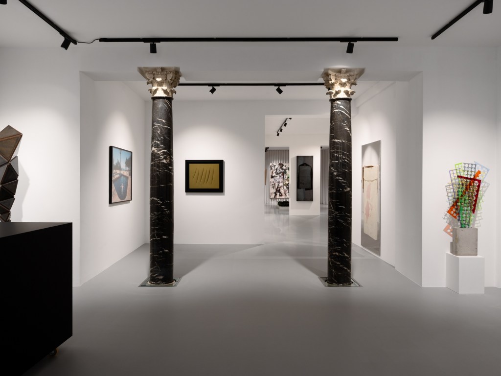 Installation view of the exhibition AUDACI. Dalle avanguardie storiche agli artisti mascherati, l’arte del libero pensiero, held at 21Gallery in Padua in 2025. Photograph by Giacomo Bianco.