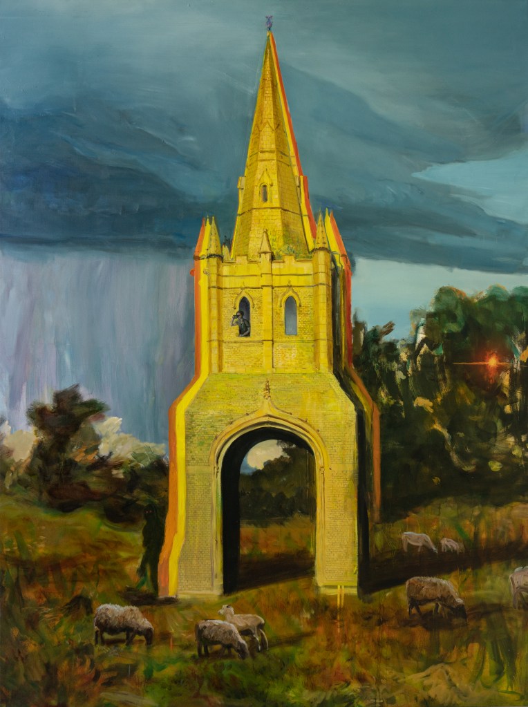 Monumental oil on canvas Dusk by Bogdan Koshevoy, 2025, capturing fading light with immersive, atmospheric brushwork, 200 × 150 cm