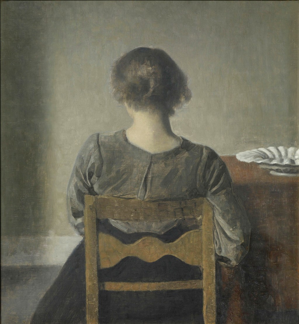 Vilhelm Hammershøi, Riposo, 1905. A contemplative interior scene painted in subdued tones, housed in the Musée d’Orsay, Paris