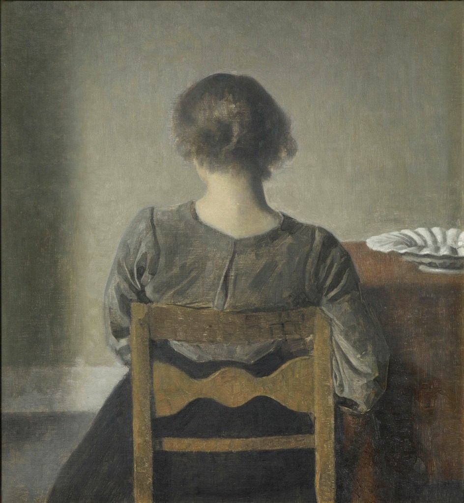 Vilhelm Hammershøi, Riposo, 1905. A contemplative interior scene painted in subdued tones, housed in the Musée d’Orsay, Paris