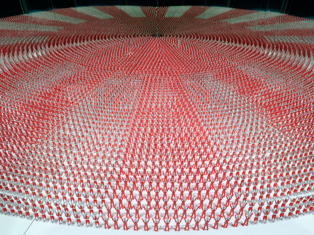 Detail view of Banzai Container by Yukinori Yanagi, part of the 2025 exhibition at Pirelli HangarBicocca, Milan. The image focuses on a specific element of the installation. ©YANAGI STUDIO. Courtesy of the artist and Pirelli HangarBicocca. Photo by Agostino Osio.