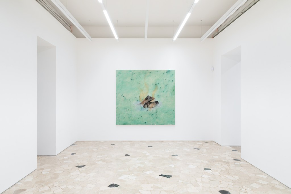 Installation view of Rendezvous at Fondazione Sandra e Giancarlo Bonollo, Thiene, 2025. In the foreground, Rendezvous 29 (2024–2025) by Nino Kapanadze. Photo by Giovanni Canova. Courtesy of Fondazione Sandra e Giancarlo Bonollo