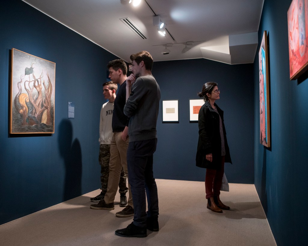 Exhibition view of Rita Kernn-Larsen. Surrealist Paintings at Peggy Guggenheim Collection, Venice, 2017. Photo by Matteo De Fina