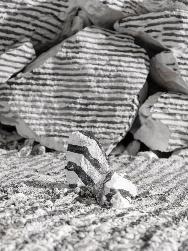 Detail view of Landscape Painting (Mine) by Julius Von Bismarck, installation view in Dossena, 2025. Photo by Nicola Gnesi Studio.