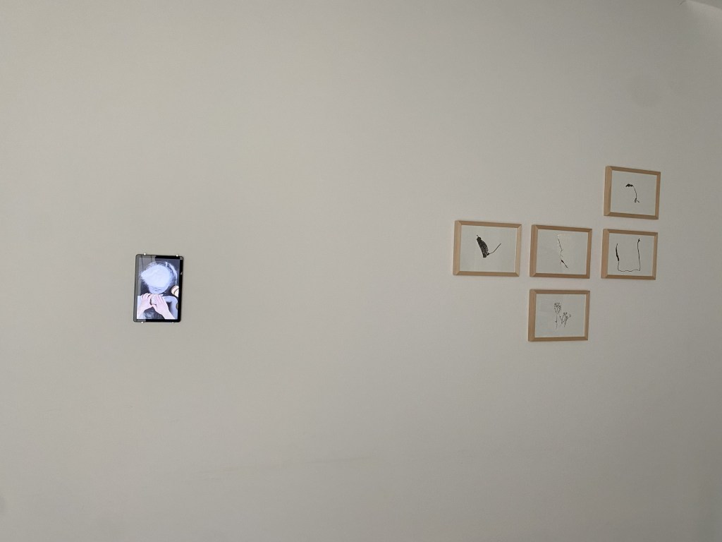 Like Bread and Water – Installation view at In The Mountains, Berlin 2025, featuring artworks displayed in a bright exhibition space.