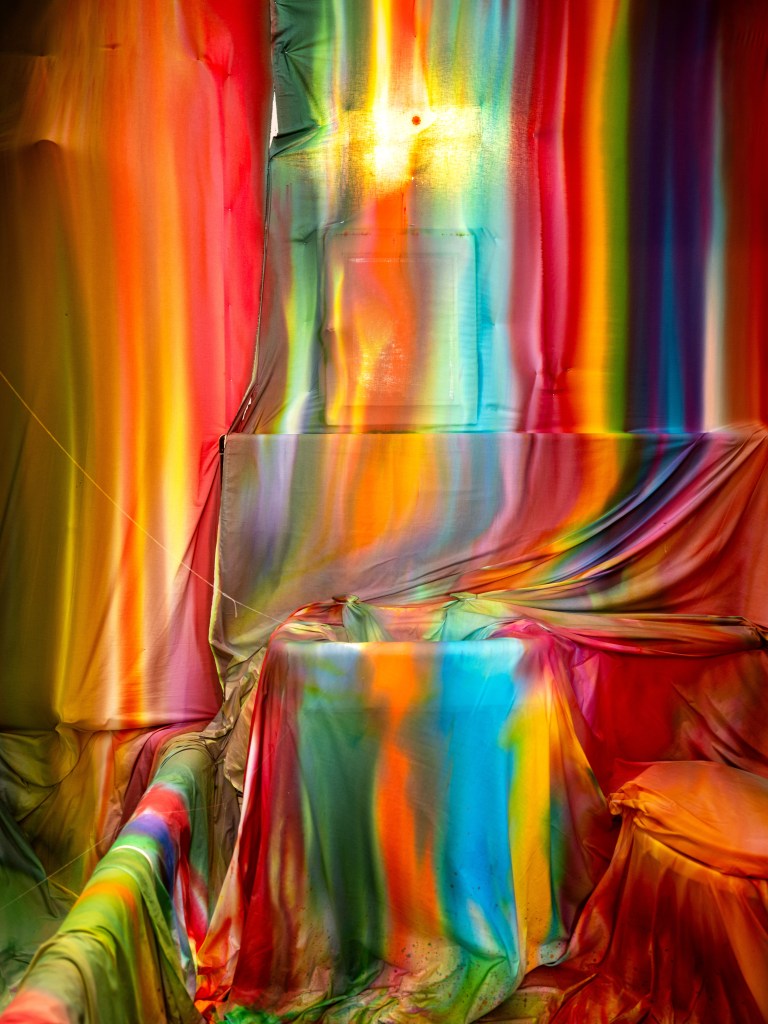 95 Bedford (Spring 2022), an abstract composition by Kyle Meyer made with pigment on fabric.