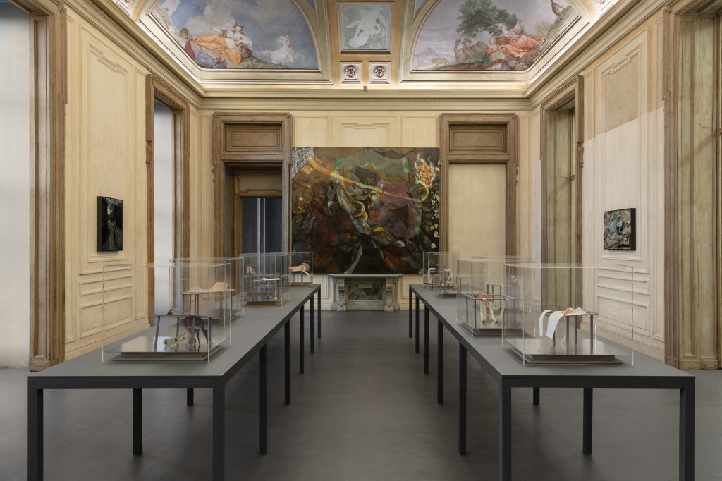 Installation view of Guglielmo Castelli’s work in the exhibition Inserzioni at Castello di Rivoli Museo d’Arte Contemporanea, Rivoli–Turin, 2025. Photo by Sebastiano Pellion di Persano.