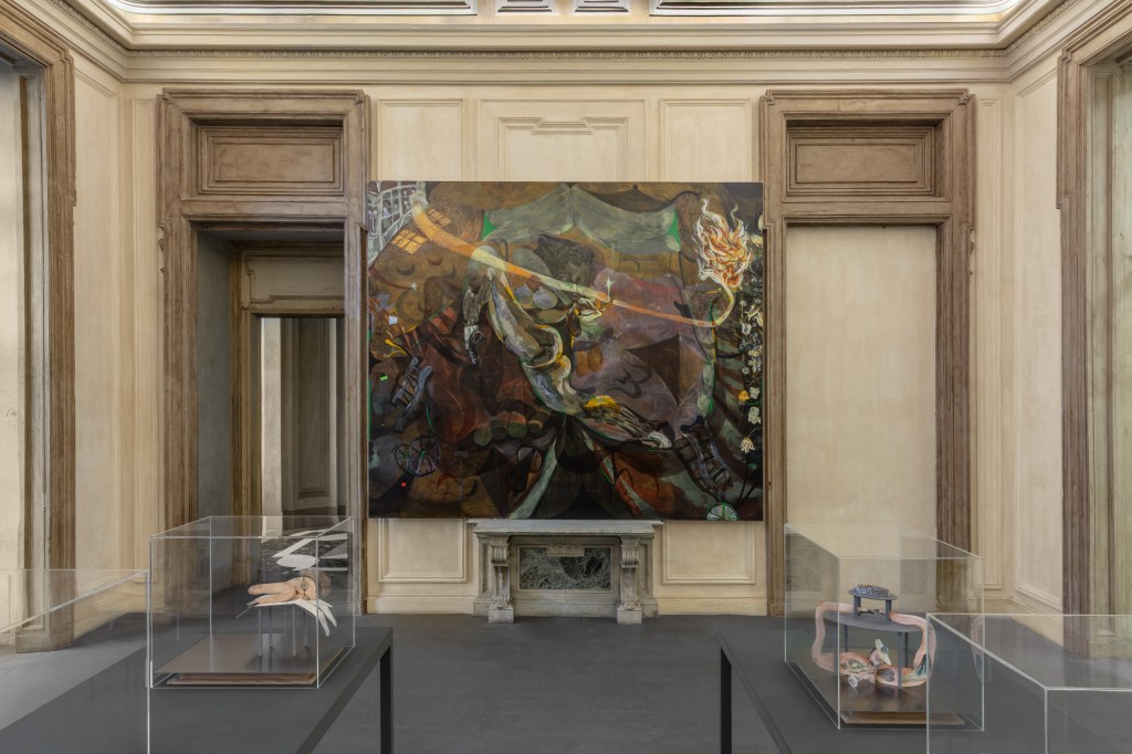 Installation view of Guglielmo Castelli’s work in the exhibition Inserzioni at Castello di Rivoli Museo d’Arte Contemporanea, Rivoli–Turin, 2025. Photo by Sebastiano Pellion di Persano.