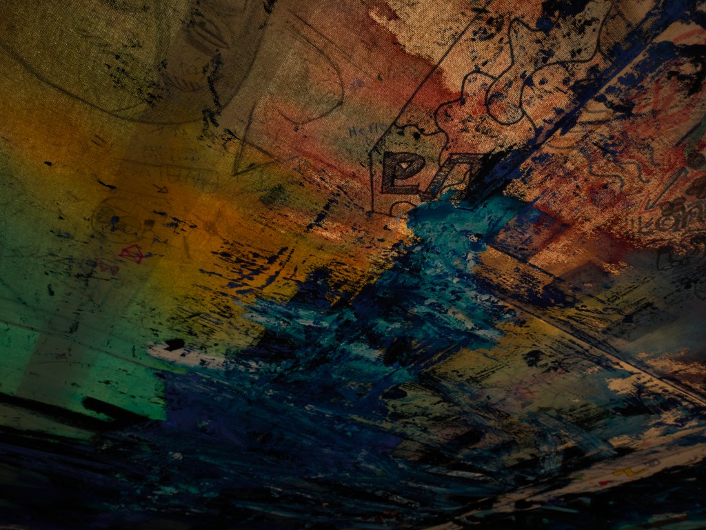 Installation view of Oscar Murillo’s A see of history (Una visione della storia) (2025) in the exhibition Inserzioni at Castello di Rivoli Museo d’Arte Contemporanea, Rivoli–Turin. Photo by Tim Bowditch.