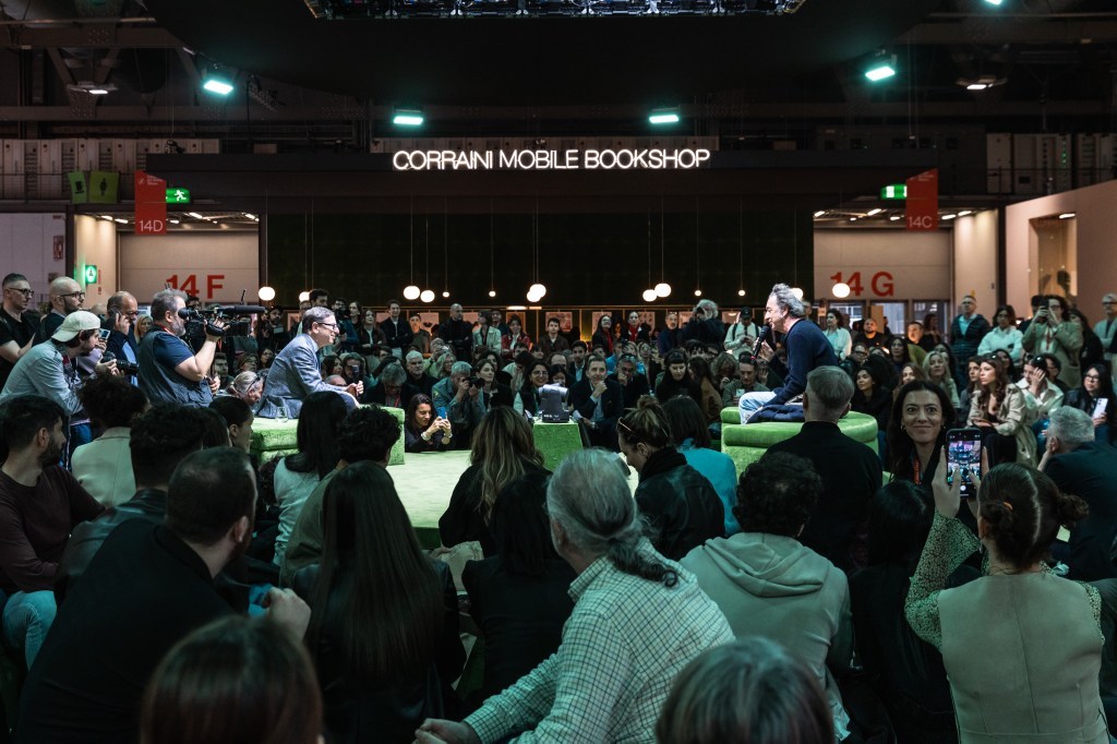 Paolo Sorrentino and Antonio Monda in conversation during Drafting Futures. Conversations about Next Perspectives, part of the Salone del Mobile.Milano cultural program. Photo by Giulia Copercini.