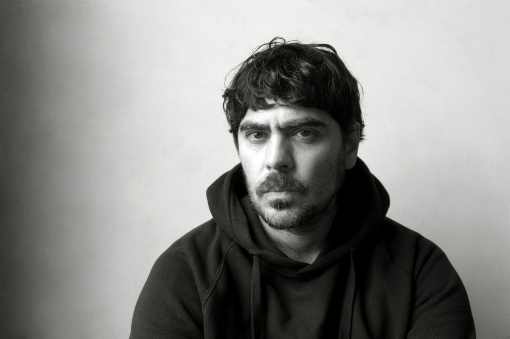 Portrait of Giorgio Andreotta Calò photographed in his studio