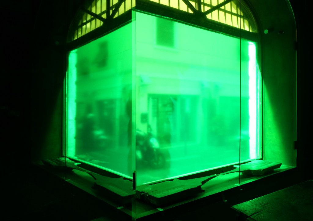 View of chapter sixteen from the series Passaggi produced at Litografia Bulla in Rome, showing a detailed print by Giorgio Andreotta Calò