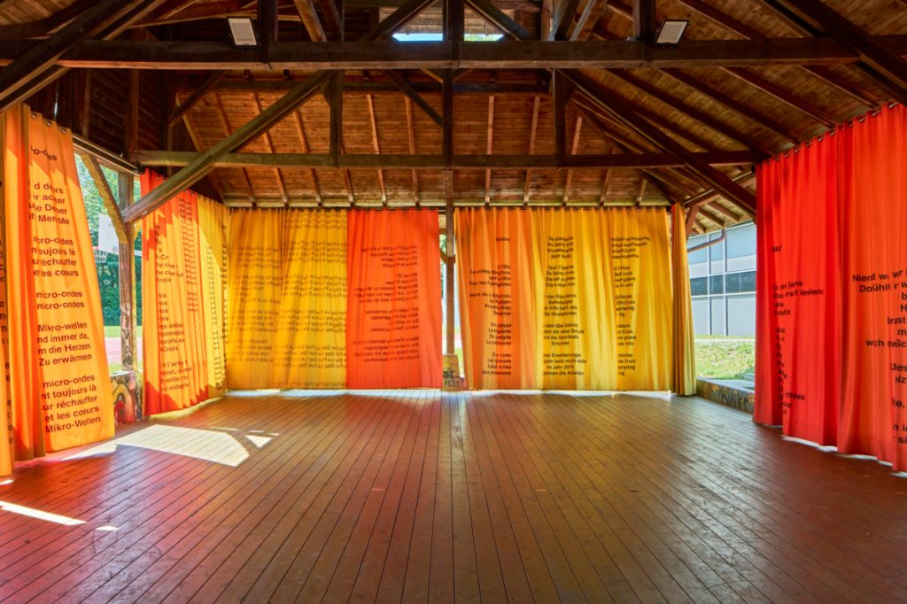 Another view of Invernomuto’s artwork commissioned via Nouveaux commanditaires and mediated by Charlotte Laubard in Geneva, Switzerland, 2024