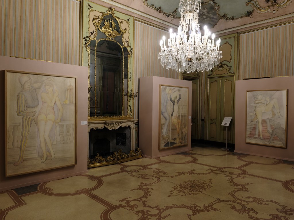 Installation view of Fata Morgana: Memories of the Invisible (2025) at Palazzo Morando | Costume Moda Immagine, an exhibition by Fondazione Nicola Trussardi curated by Massimiliano Gioni, Daniel Birnbaum, and Marta Papini. Photo by Marco De Scalzi