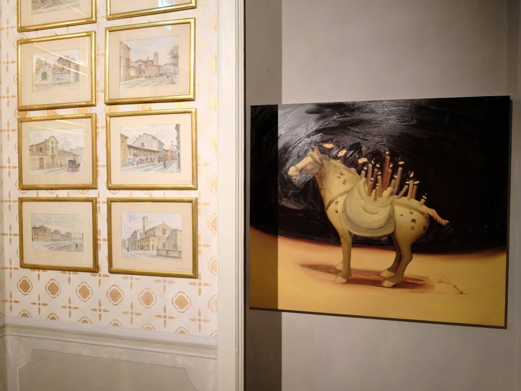 Installation view of Fata Morgana: Memories of the Invisible (2025) at Palazzo Morando | Costume Moda Immagine, an exhibition by Fondazione Nicola Trussardi curated by Massimiliano Gioni, Daniel Birnbaum, and Marta Papini. Photo by Marco De Scalzi