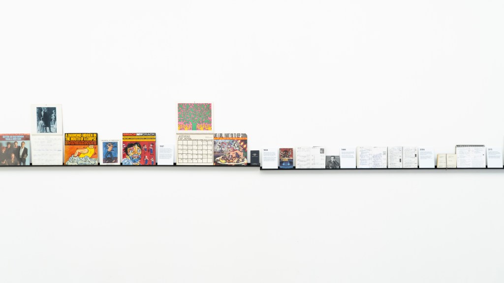 Installation view of the exhibition John Giorno: The Performative Word in the Sala delle Ciminiere at MAMbo – Museo d'Arte Moderna di Bologna.