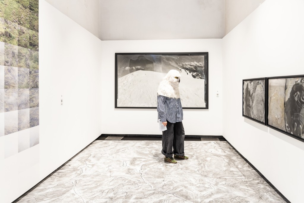 Performance by Linda Jasmin Mayer during the opening of the exhibition Walking Mountains