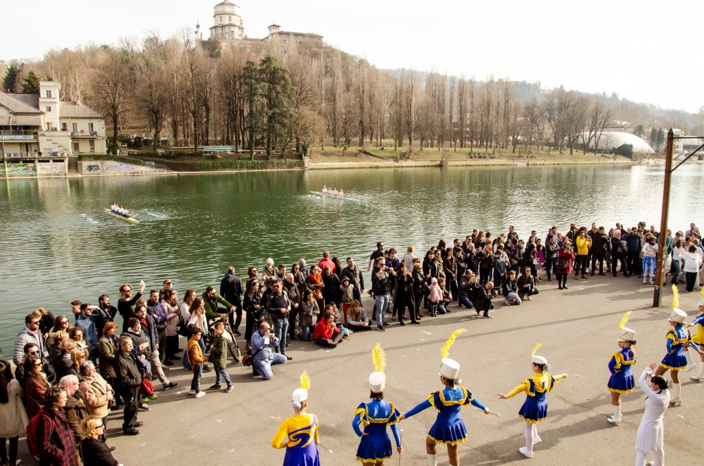 Group performance from Marinella Senatore’s Post Water Choreography Project staged across different locations in Turin.