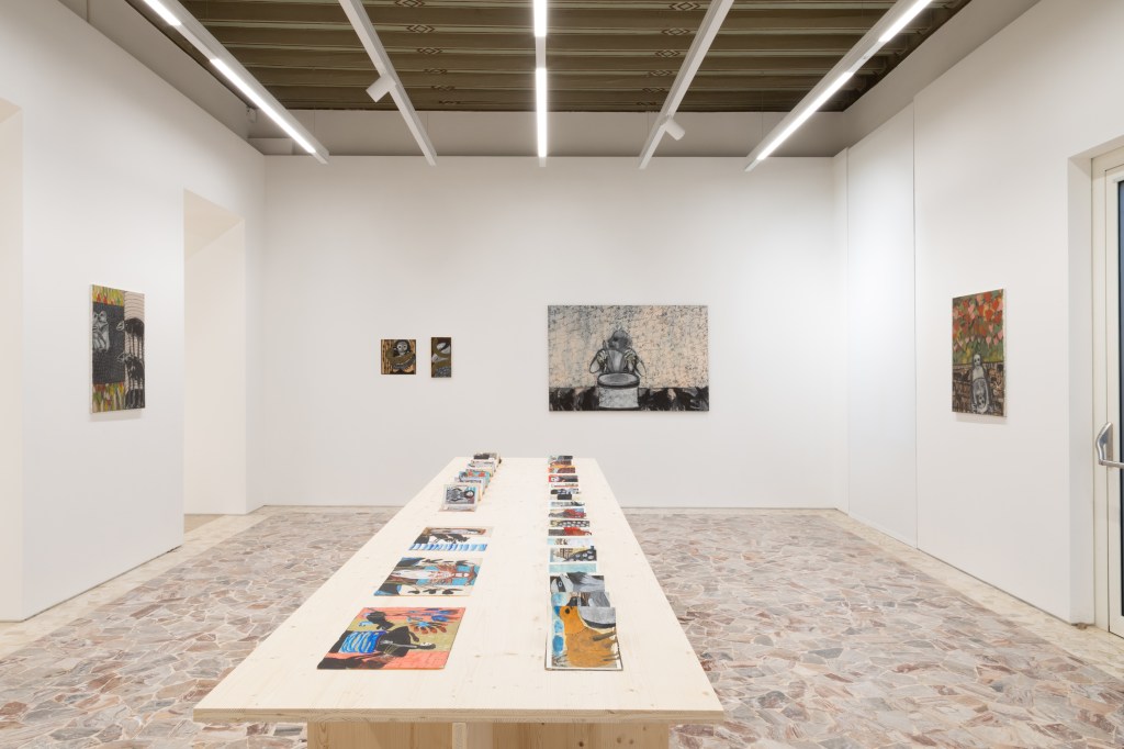 Installation view of Melamptha by Annette Barcelo at Fondazione Bonollo, Thiene, 2026. Photo by Giovanni Canov