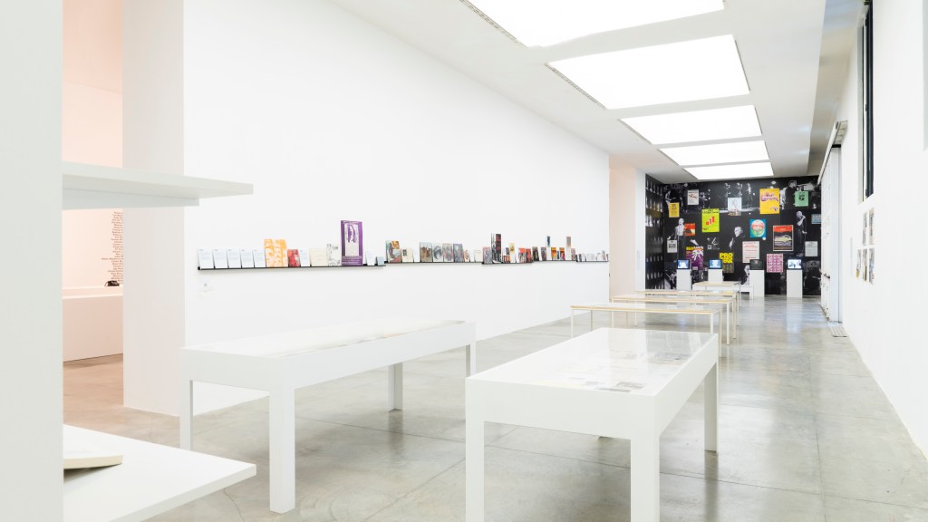 Installation view of the exhibition John Giorno: The Performative Word in the Sala delle Ciminiere at MAMbo – Museo d'Arte Moderna di Bologna.