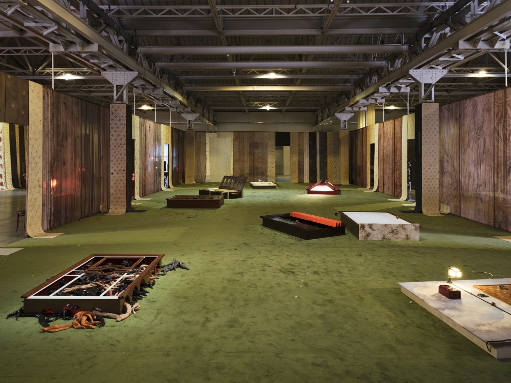 Exhibition view of Rebecca by Benni Bosetto at Pirelli HangarBicocca, Milan.