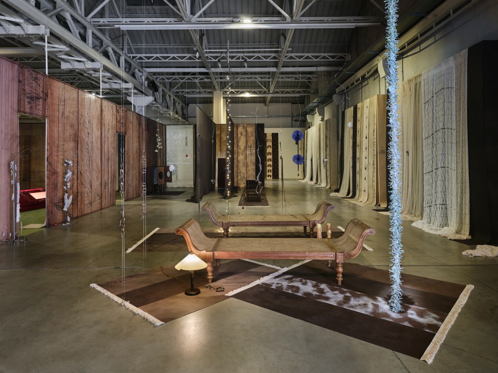 Exhibition view of Rebecca by Benni Bosetto at Pirelli HangarBicocca, Milan.