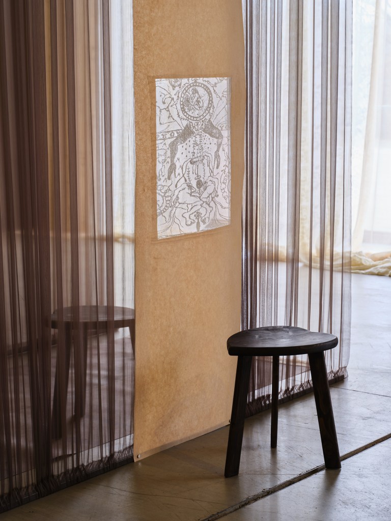 Installation view of Confessionale animale by Benni Bosetto at Pirelli HangarBicocca