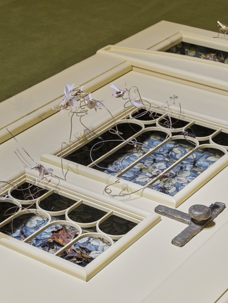 Detail of Porta sussurri by Benni Bosetto in an installation at Pirelli HangarBicocca.