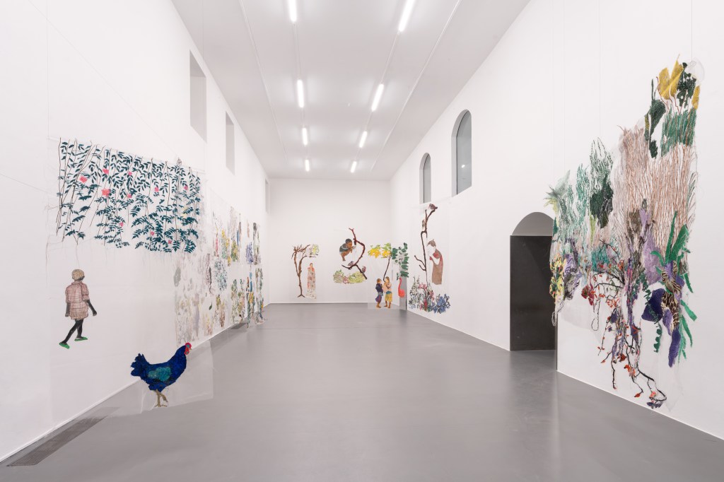 Installation view of Eau by Ana Silva at GAMeC – Galleria d'Arte Moderna e Contemporanea di Bergamo in 2026, showing the artwork arranged within the gallery space, photographed by Lorenzo Palmieri.