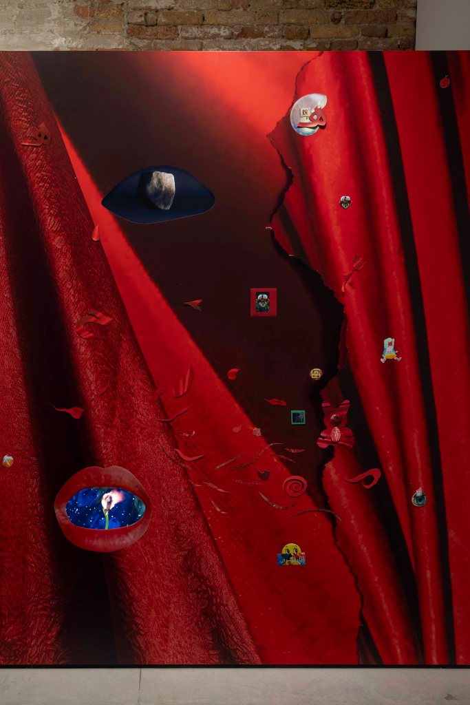 Farah Al Qasimi, The Curse, 2026. Video installation with sound, vinyl, and inkjet prints, 18 min. Courtesy of National Pavilion UAE – La Biennale di Venezia. Photo by Ismail Noor.