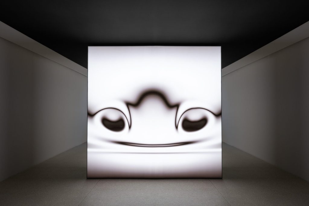 Installation view of Strange Rules at Palazzo Diedo Berggruen Arts & Culture, featuring Ken Stanley’s Picbreeder (2008–2020); photograph by Stefano Matteo.