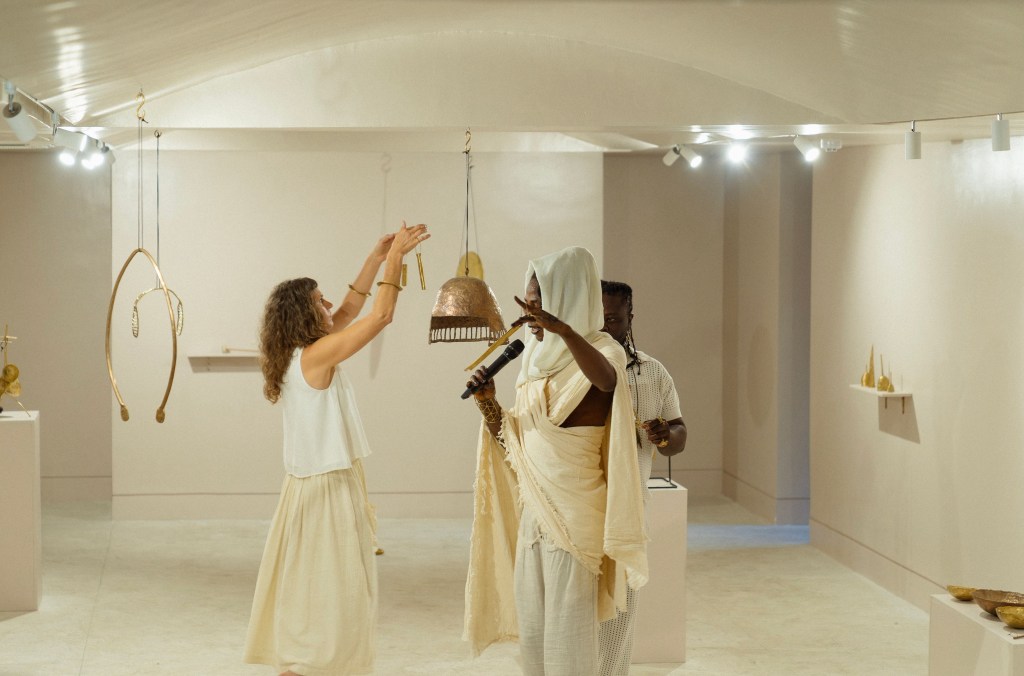 Installation view from Wind Chimes, Gongs and Bells. For whom is this call?, Satellite Exhibition of The Listening Biennial 2025. Photo courtesy of TSA Ideas Lab.