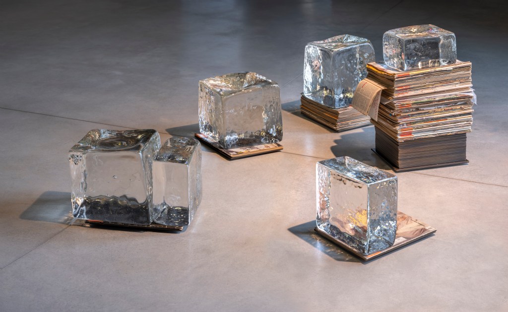 Detail view of Lorna Simpson’s Tried by Fire (2017), presented in Lorna Simpson: Third Person (2026) at Punta della Dogana, Venice; photograph by James Wang; courtesy of Palazzo Grassi, Pinault Collection.