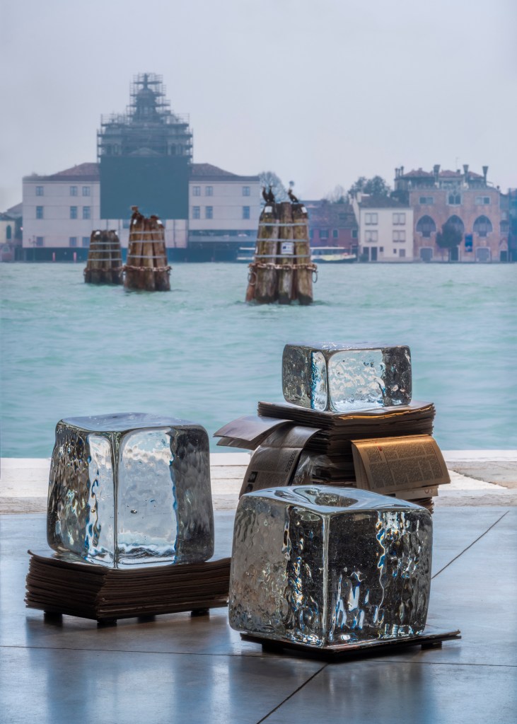 Detail view of Lorna Simpson’s Tried by Fire (2017), presented in Lorna Simpson: Third Person (2026) at Punta della Dogana, Venice; photograph by James Wang; courtesy of Palazzo Grassi, Pinault Collection