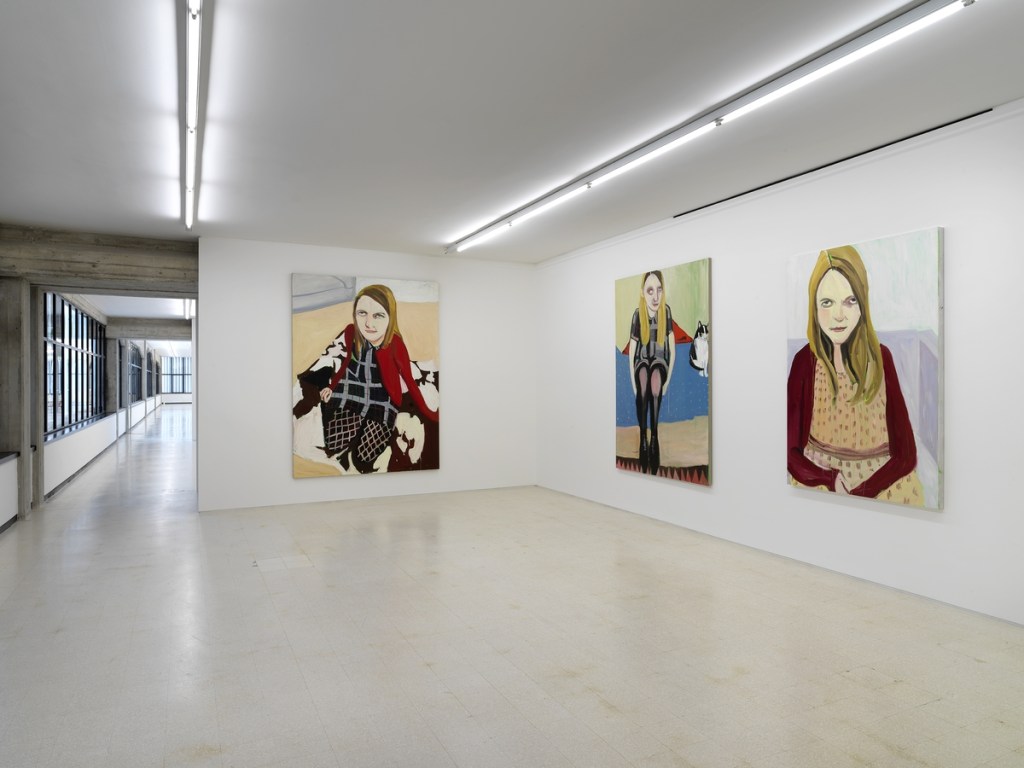 Exhibition gallery displaying artworks by Chantal Joffe.