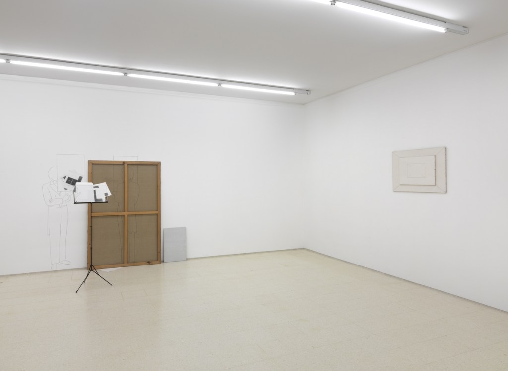 Exhibition gallery featuring artworks by Giulio Paolini.