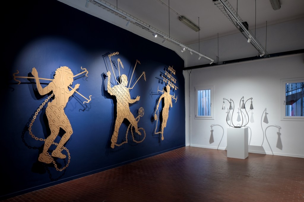 Installation view of The Bahamas Pavilion: In Another Man's Yard – John Beadle, Lavar Munroe, and the Spirit of (Posthumous) Collaboration, featuring works by John Beadle
