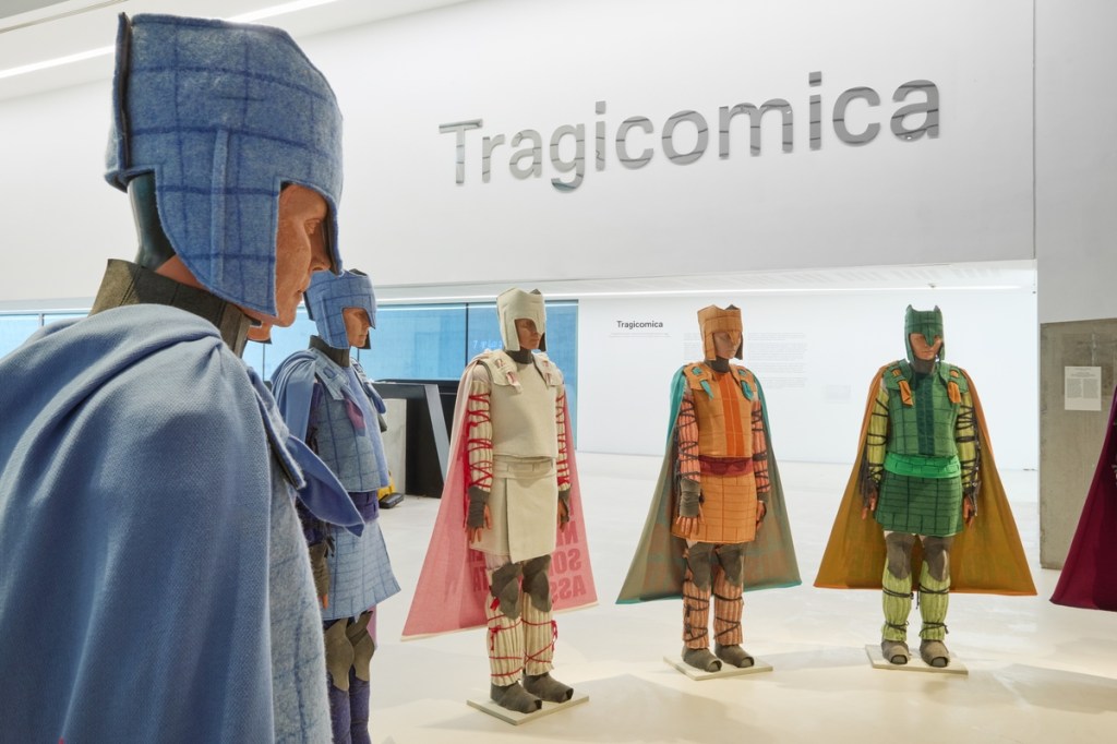Exhibition view of Tragicomica: Prospettive sull’arte italiana dal secondo Novecento a oggi at MAXXI, Rome (2026); photograph by Simon d’Exea; courtesy of Fondazione MAXXI