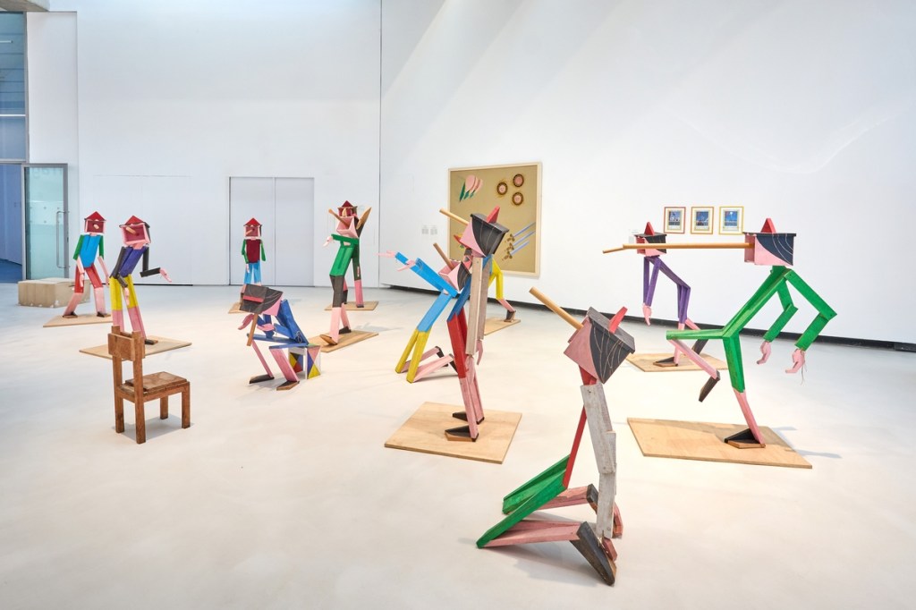Exhibition view of Tragicomica: Prospettive sull’arte italiana dal secondo Novecento a oggi at MAXXI, Rome (2026); photograph by Simon d’Exea; courtesy of Fondazione MAXXI
