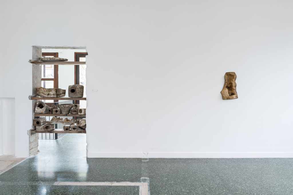 5 Works (installation view): Wide view of the exhibition gallery showing multiple artworks installed throughout the space, with visitors able to experience the relationships between different pieces