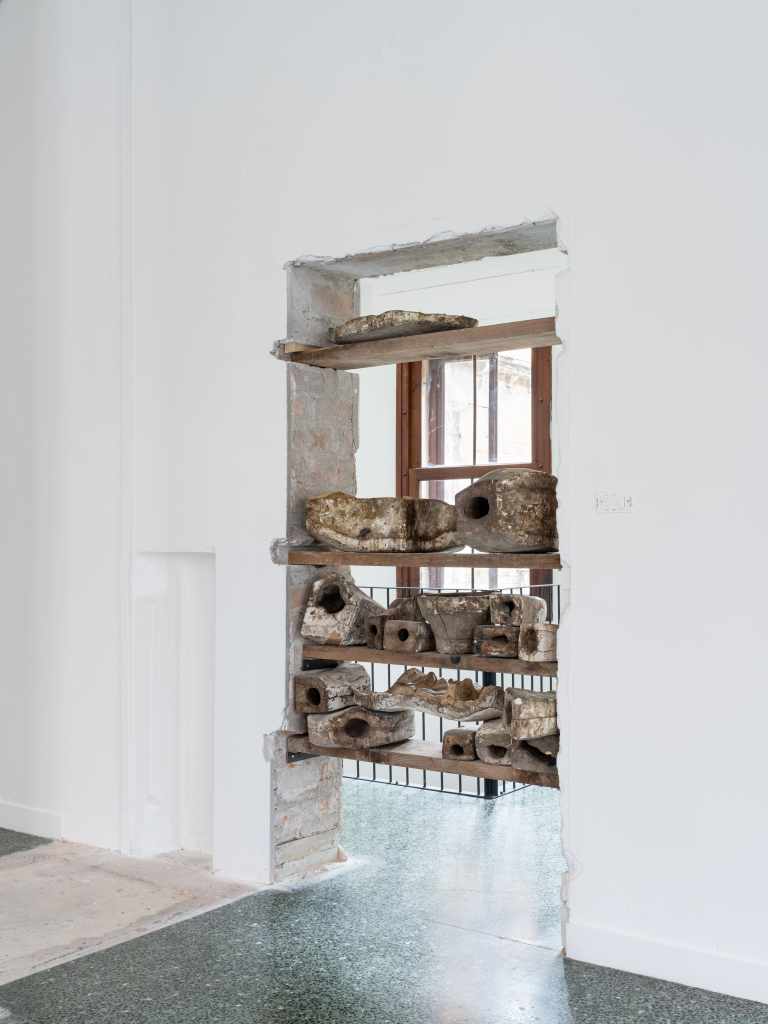 5 Works (installation view): Wide view of the exhibition gallery showing multiple artworks installed throughout the space, with visitors able to experience the relationships between different pieces