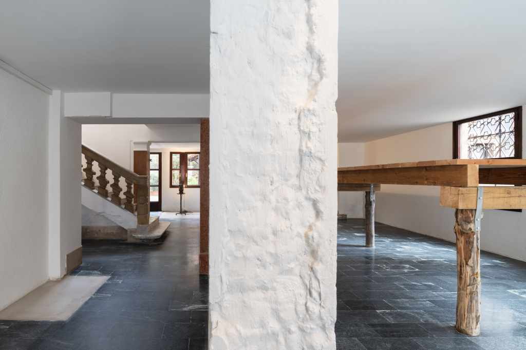 5 Works (installation view): Wide view of the exhibition gallery showing multiple artworks installed throughout the space, with visitors able to experience the relationships between different pieces