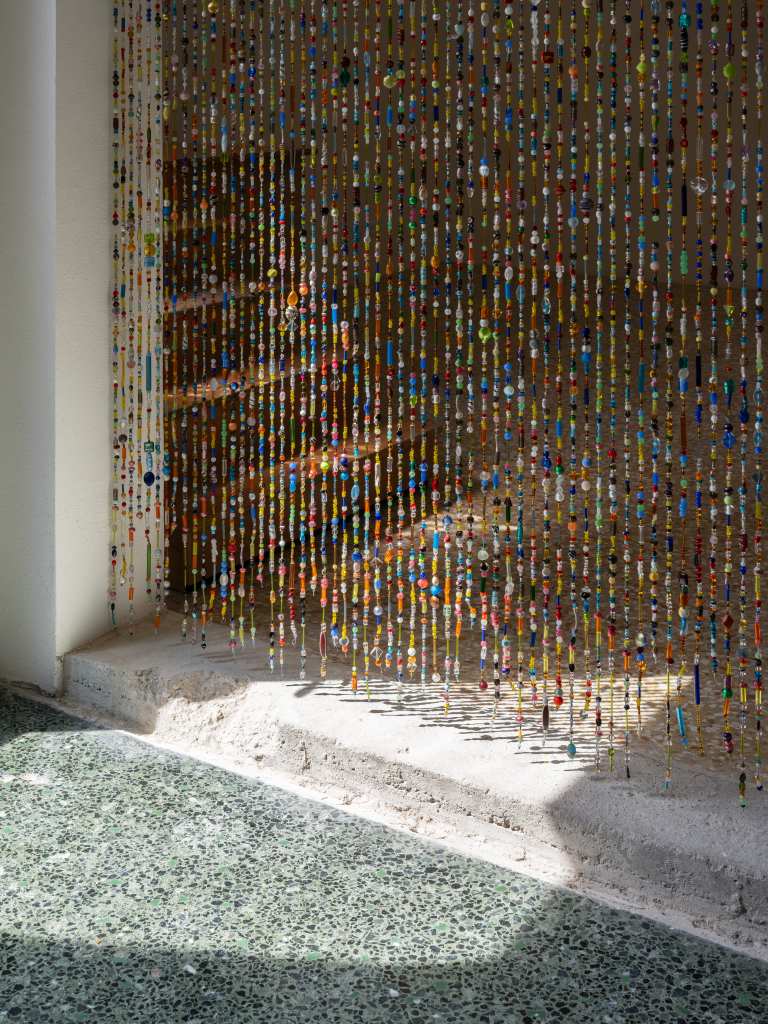 Manuela, Margherita, Mariana, Monia, Patrizia: Detail of an artwork featuring the names of five individuals, emphasizing personal identity through text and presentation