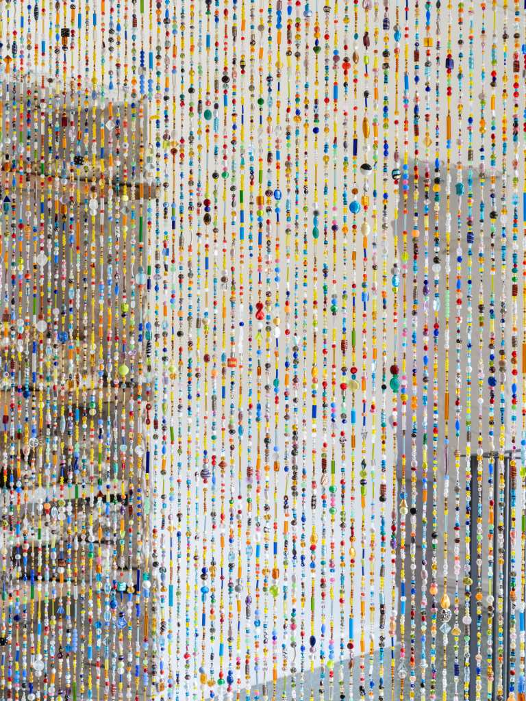 Manuela, Margherita, Mariana, Monia, Patrizia: Detail of an artwork featuring the names of five individuals, emphasizing personal identity through text and presentation
