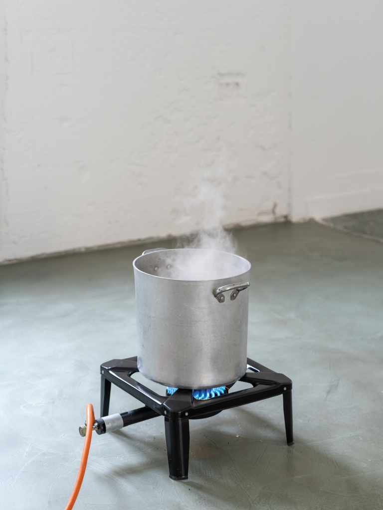 Rock Soup: Detail of the artwork showing its materials and textures in close view, emphasizing the physical qualities of the installation