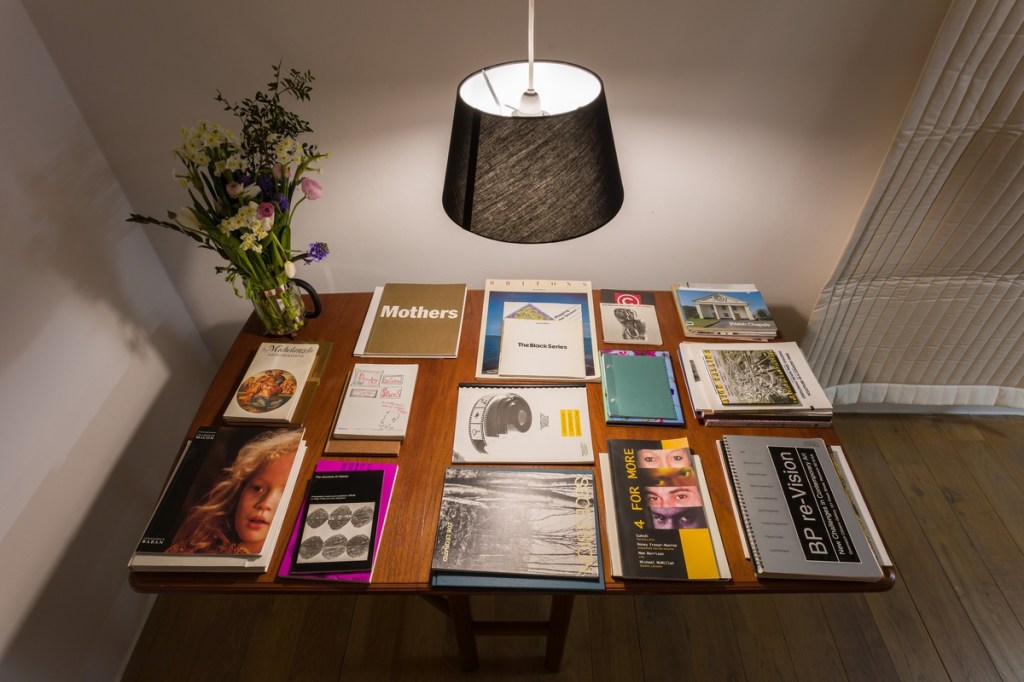 The Wig, MOSTYN, Llandudno, 2022. Books and catalogues rediscovered in boxes in the museum’s back rooms and displayed for visitors to browse. Photo: Mark Blower