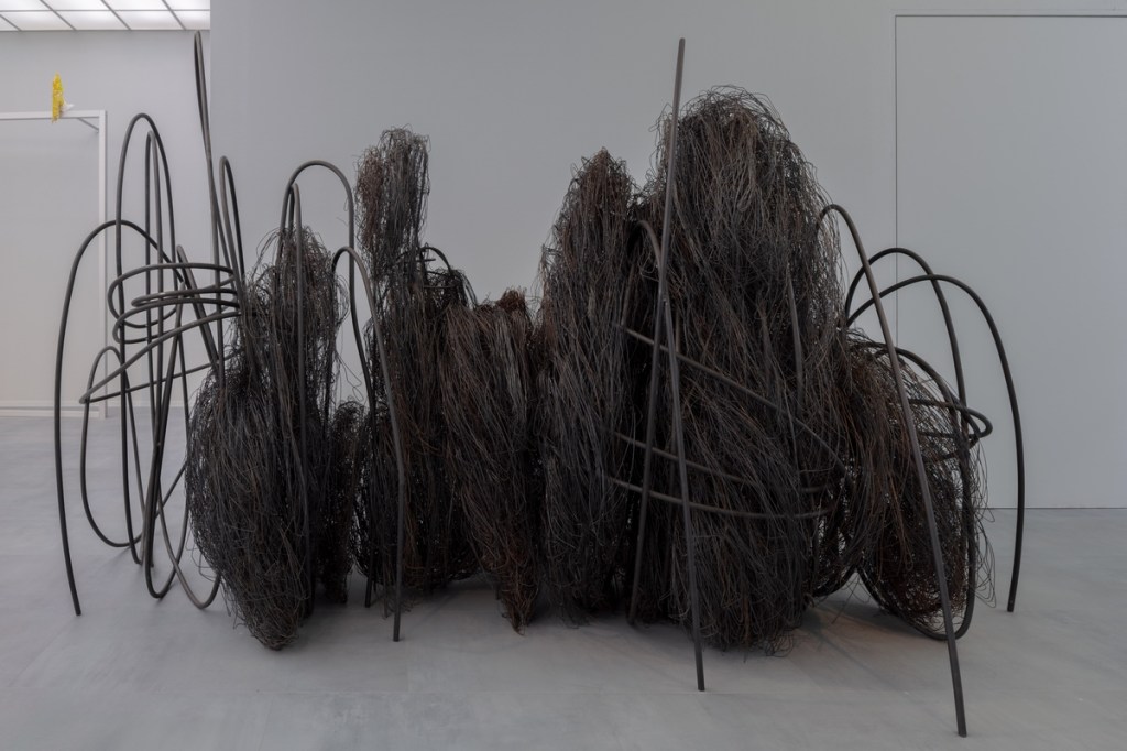 Exhibition view of Matter of Care, Care of Matter at Hamburger Bahnhof, featuring a work by Enne Haehnle