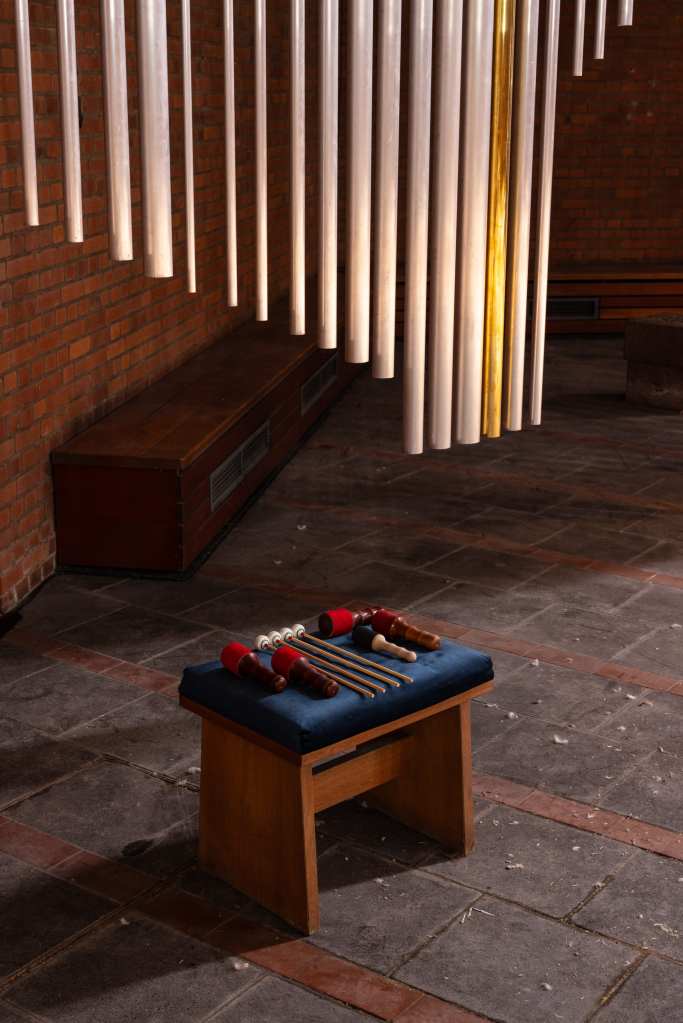 Installation view of Variation on Godspeed in 4/4 (2026) by TimeWilliam Engelen. Photo: Ivan Erofeev / Manifesta 16 Ruhr