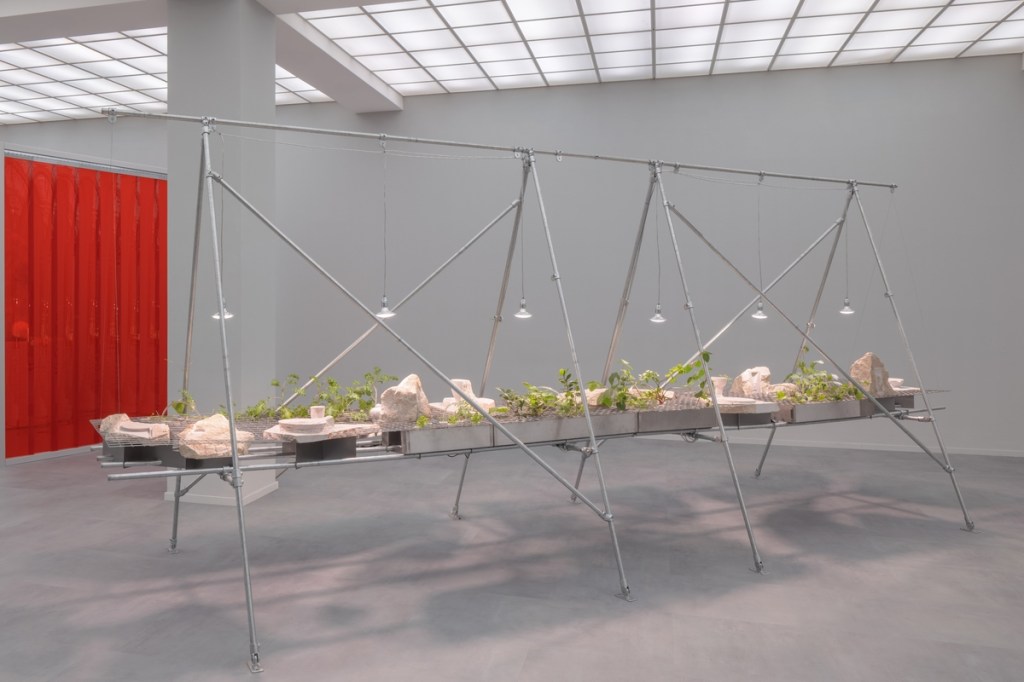 Exhibition view of Matter of Care, Care of Matter at Hamburger Bahnhof, featuring a work by Lucy König